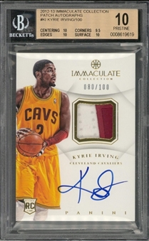 2012/13 Panini "Immaculate Collection" Patch Autographs #KI Kyrie Irving Signed Rookie Card (#080/100) – BGS PRISTINE 10 "1 of 2!"
